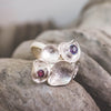 Petals Silver Ring with Amethyst Sterling Silver Ring Garden of Desire 