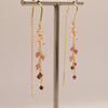 Bliss Gems Long Earrings in Gold Sterling Silver Earrings Garden of Desire Rose Quartz/Pink Tourmaline/Garnet 