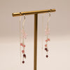 Bliss Gems Long Earrings Sterling Silver Earrings Garden of Desire Rose Quartz/Pink Tourmaline/Garnet 