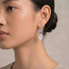 Colour notes Sterling Silver Earring Garden of Desire Blue Opal + Rainbow Moonstone 
