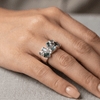 Deco Mosaic with Moss Agate and Labradorite Sterling Silver Ring Garden of Desire 