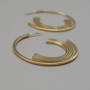 Deco Reverie Hoops Earrings Sterling Silver Earring Garden of Desire Gold 