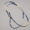 Essence Necklace in Blue lace agate, Sodalite and Pearl Sterling Silver Necklace Garden of Desire 