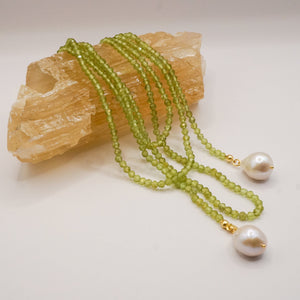 Gems with baroque pearls Sterling Silver Necklace Garden of Desire Peridot 