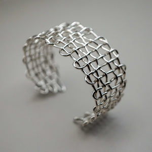 Interlace Cuff Bangle Sterling Silver Bracelet Garden of Desire 
