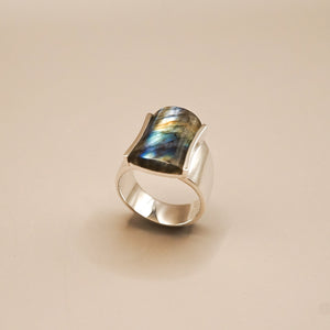 Labradorite Form Silver Ring Sterling Silver Ring Garden of Desire 