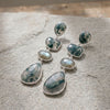 Natural Worlds Within - Moss Agate + Labradorite Sterling Silver Earring Garden of Desire 