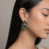 Natural Worlds Within - Moss Agate + Malachite Sterling Silver Earring Garden of Desire 