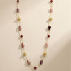 Rosé Line with Strawberry Quartz & Carnelian Necklace Sterling Silver Necklace Garden of Desire 
