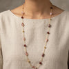 Rosé Line with Strawberry Quartz & Carnelian Necklace Sterling Silver Necklace Garden of Desire 