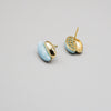 Seed Stone Earrings Sterling Silver Earring Garden of Desire Larimar and Gold plated Seed 