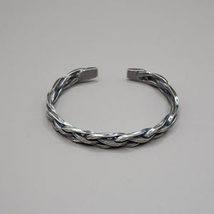 Silver Braided Cuff Bangle Sterling Silver Bracelet Garden of Desire 