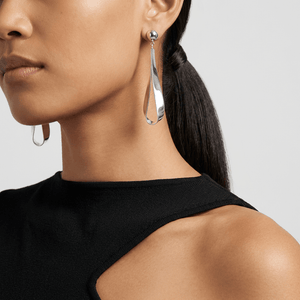 Silver Drop Form Earrings
