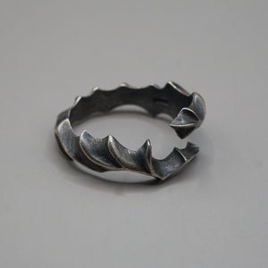 Silver Elemental Ring Oxidised Sterling Silver Ring Garden of Desire 