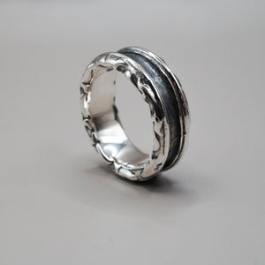 Silver Terrain Ring Oxidised Sterling Silver Ring Garden of Desire 