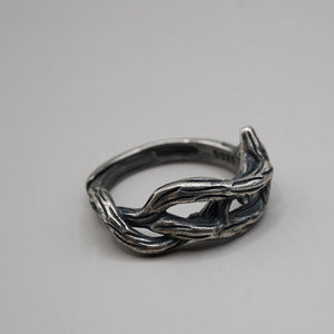 Silver Vine Ring Oxidised Sterling Silver Ring Garden of Desire 