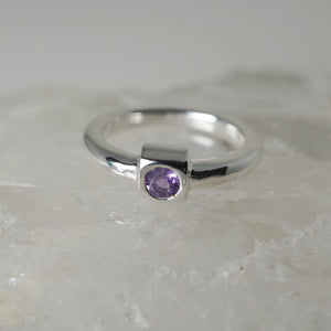 Amethyst Stack Square Ring Sterling Silver Ring Garden of Desire 