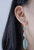 Aqua Chalcedony and Rose Quartz Silver Earrings Sterling Silver Earring Garden of Desire 