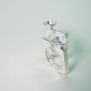 Circle and Square Ring Sterling Silver Ring Garden of Desire 