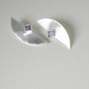 Curve Silver Earrings with Gems Sterling Silver Earring Garden of Desire 