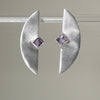 Curve Silver Earrings with Gems Sterling Silver Earring Garden of Desire Amethyst 