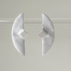 Curve Silver Earrings with Gems Sterling Silver Earring Garden of Desire Rainbow Moonstone 