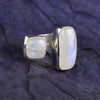 Form Silver Ring Sterling Silver Ring Garden of Desire Rainbow Moonstone 