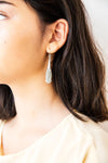Khmer Silver and Grey Sandstone Earrings Sterling silver earring Garden of Desire 