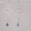 Kite Silver Earrings with Gems Sterling Silver Earring Garden of Desire Labradorite 