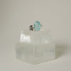 Lotus Pod Ring with Gems Sterling Silver Ring Garden of Desire Aqua Chalcedony 5 