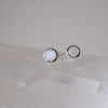 Lotus Seed Silver Earrings with Gems Sterling Silver Earring Garden of Desire Rainbow Moonstone 