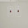 Mapping Long Earrings in Silver and Gems Sterling Silver Earring Garden of Desire Garnet 