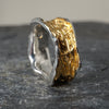 Memories of Landscapes Curve Ring in Silver and Gold Sterling Silver Bracelet Garden of Desire Plated 24K Gold 