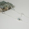 Ornate Carvings Silver Necklace with Gems Sterling Silver Necklace Garden of Desire Turquoise 