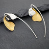 Petals on the Wind Silver and Gold Earrings Sterling Silver Earring Garden of Desire Brushed 