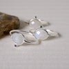 Rainbow Moonstone and Dew Drops of Gems Rings Sterling Silver Ring Garden of Desire 