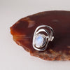Spiral with Rainbow Moonstone Sterling Silver Ring Garden of Desire 