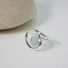 Twist Turn Ring Sterling Silver Ring Garden of Desire Aqua Chalcedony(Blue) 
