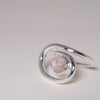 Twist Turn Ring Sterling Silver Ring Garden of Desire Rose Quartz (Pink) 