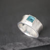 Wave Ring with Gems in Silver Sterling Silver Ring Garden of Desire 9.5 Apatite 
